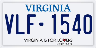 VA license plate VLF1540