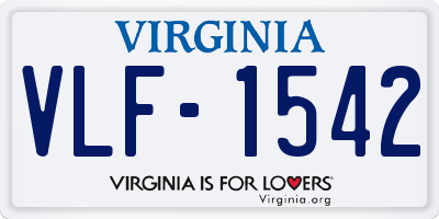 VA license plate VLF1542