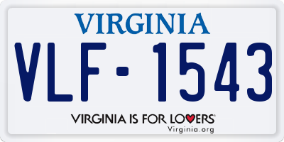 VA license plate VLF1543