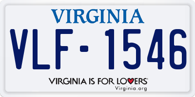 VA license plate VLF1546