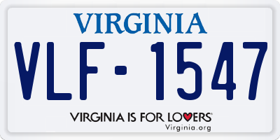 VA license plate VLF1547