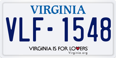 VA license plate VLF1548