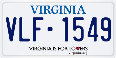 VA license plate VLF1549