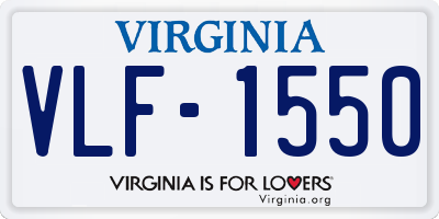 VA license plate VLF1550