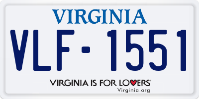 VA license plate VLF1551