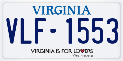 VA license plate VLF1553