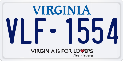 VA license plate VLF1554