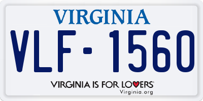 VA license plate VLF1560