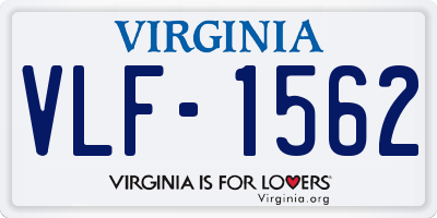 VA license plate VLF1562