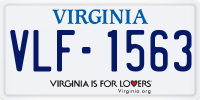 VA license plate VLF1563