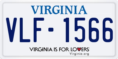 VA license plate VLF1566