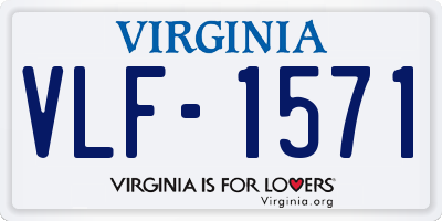 VA license plate VLF1571