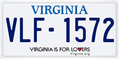 VA license plate VLF1572