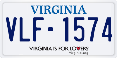 VA license plate VLF1574