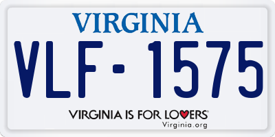 VA license plate VLF1575