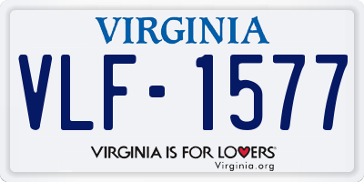 VA license plate VLF1577