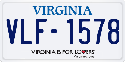 VA license plate VLF1578