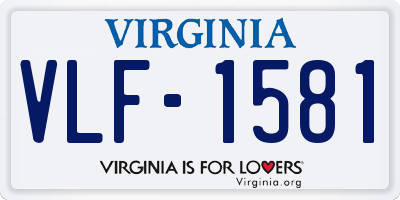 VA license plate VLF1581