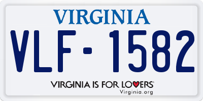 VA license plate VLF1582