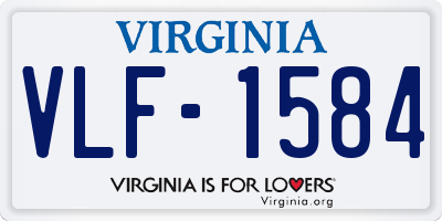 VA license plate VLF1584
