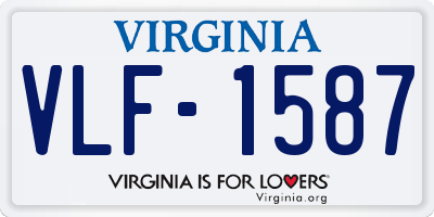 VA license plate VLF1587
