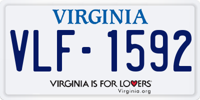 VA license plate VLF1592