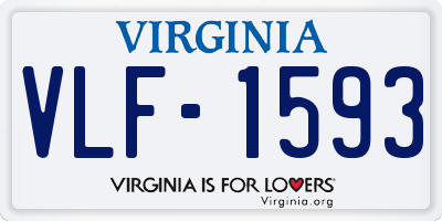 VA license plate VLF1593