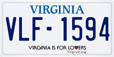 VA license plate VLF1594