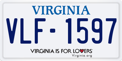 VA license plate VLF1597