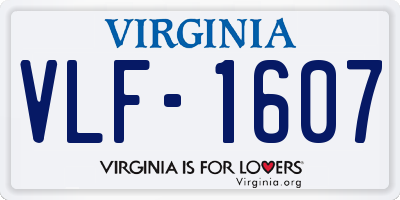 VA license plate VLF1607