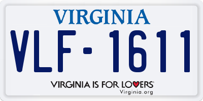 VA license plate VLF1611