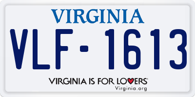 VA license plate VLF1613