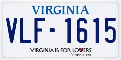 VA license plate VLF1615