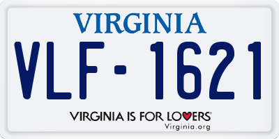 VA license plate VLF1621