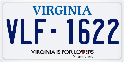 VA license plate VLF1622