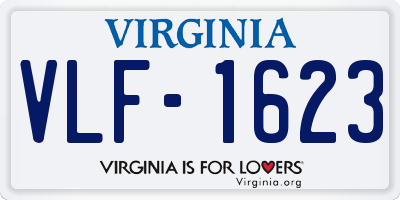 VA license plate VLF1623