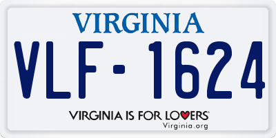 VA license plate VLF1624