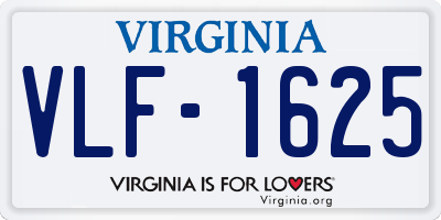 VA license plate VLF1625