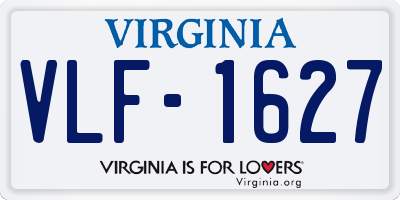 VA license plate VLF1627