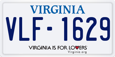 VA license plate VLF1629