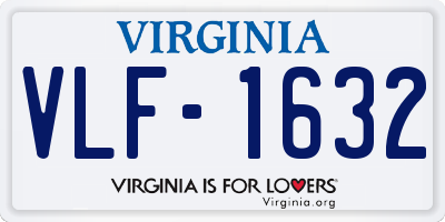 VA license plate VLF1632