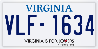 VA license plate VLF1634