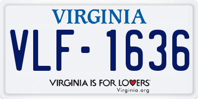 VA license plate VLF1636