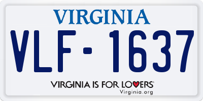 VA license plate VLF1637