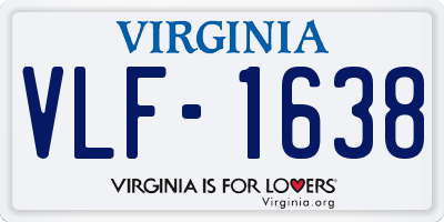 VA license plate VLF1638