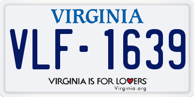 VA license plate VLF1639