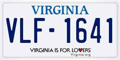 VA license plate VLF1641