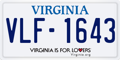 VA license plate VLF1643