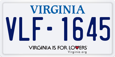 VA license plate VLF1645