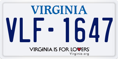 VA license plate VLF1647